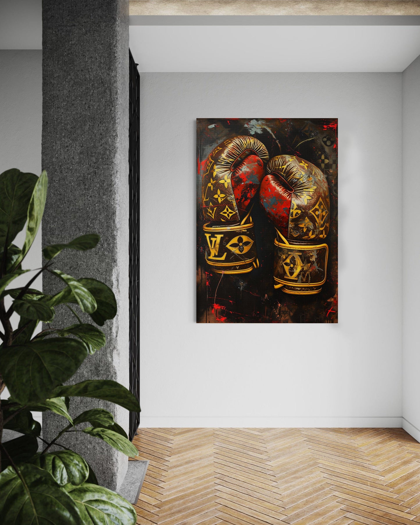 Luxury Boxing Gloves - Pop Art Canvas Print