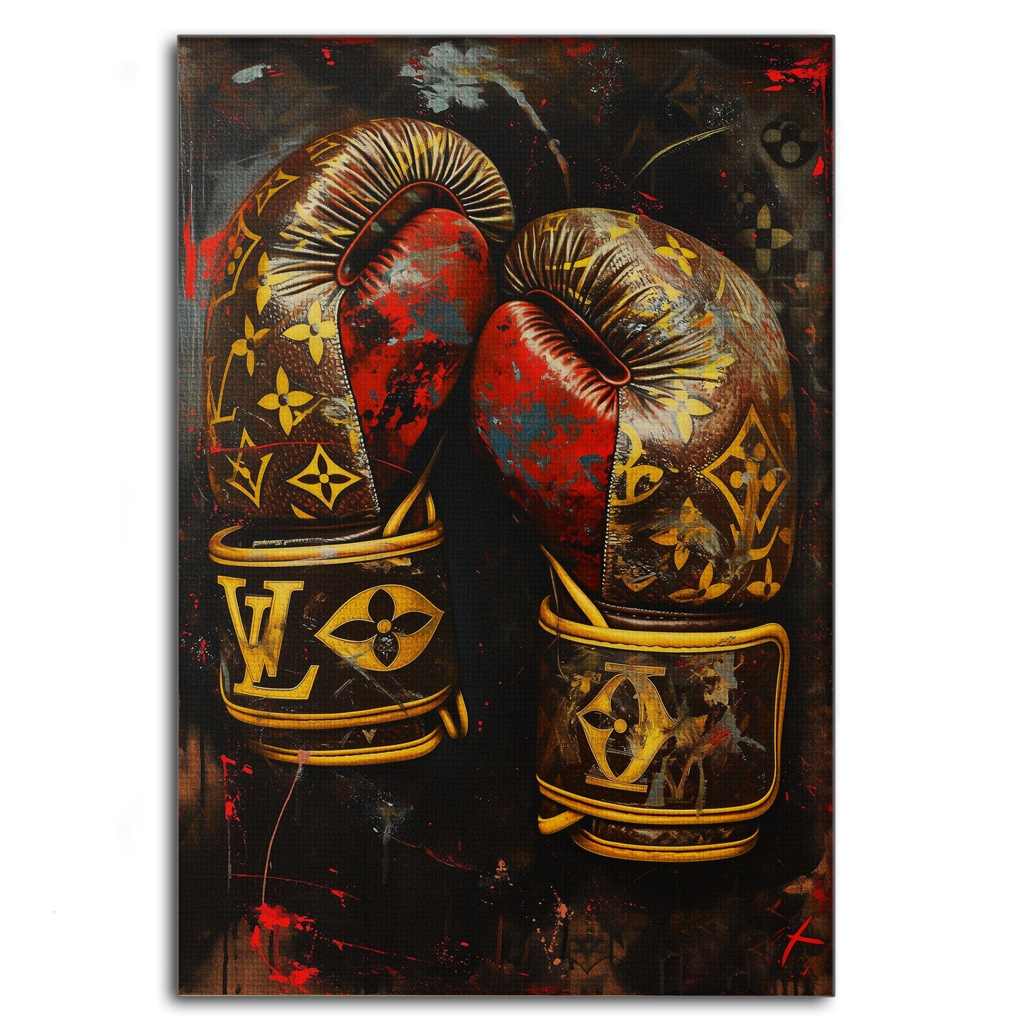 Luxury Boxing Gloves - Pop Art Canvas Print