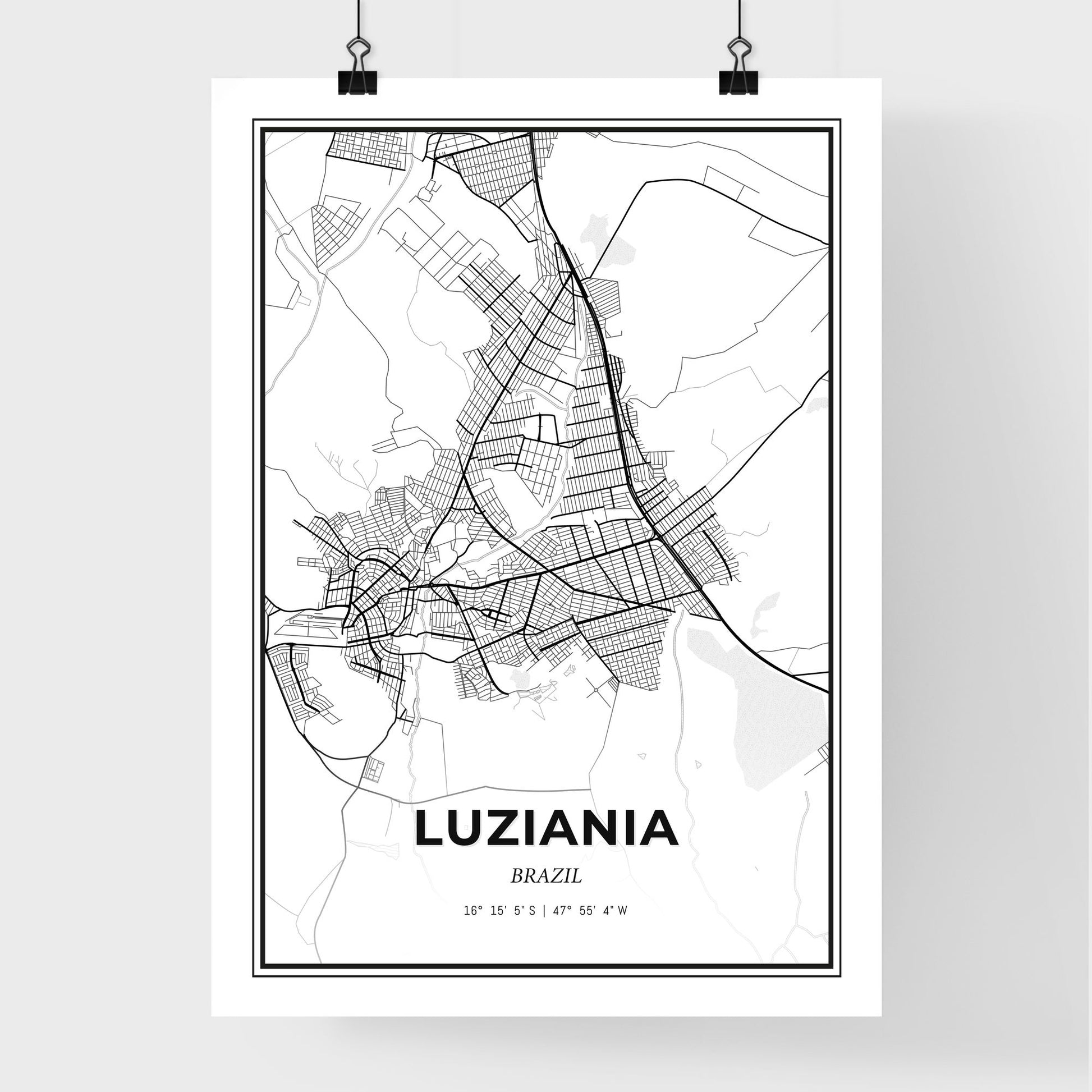 Luziania Brazil - Premium City Map Poster