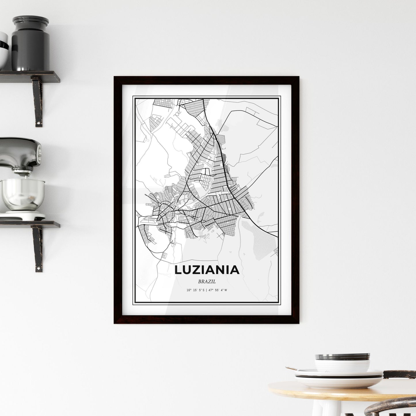 Luziania Brazil - Minimal City Map