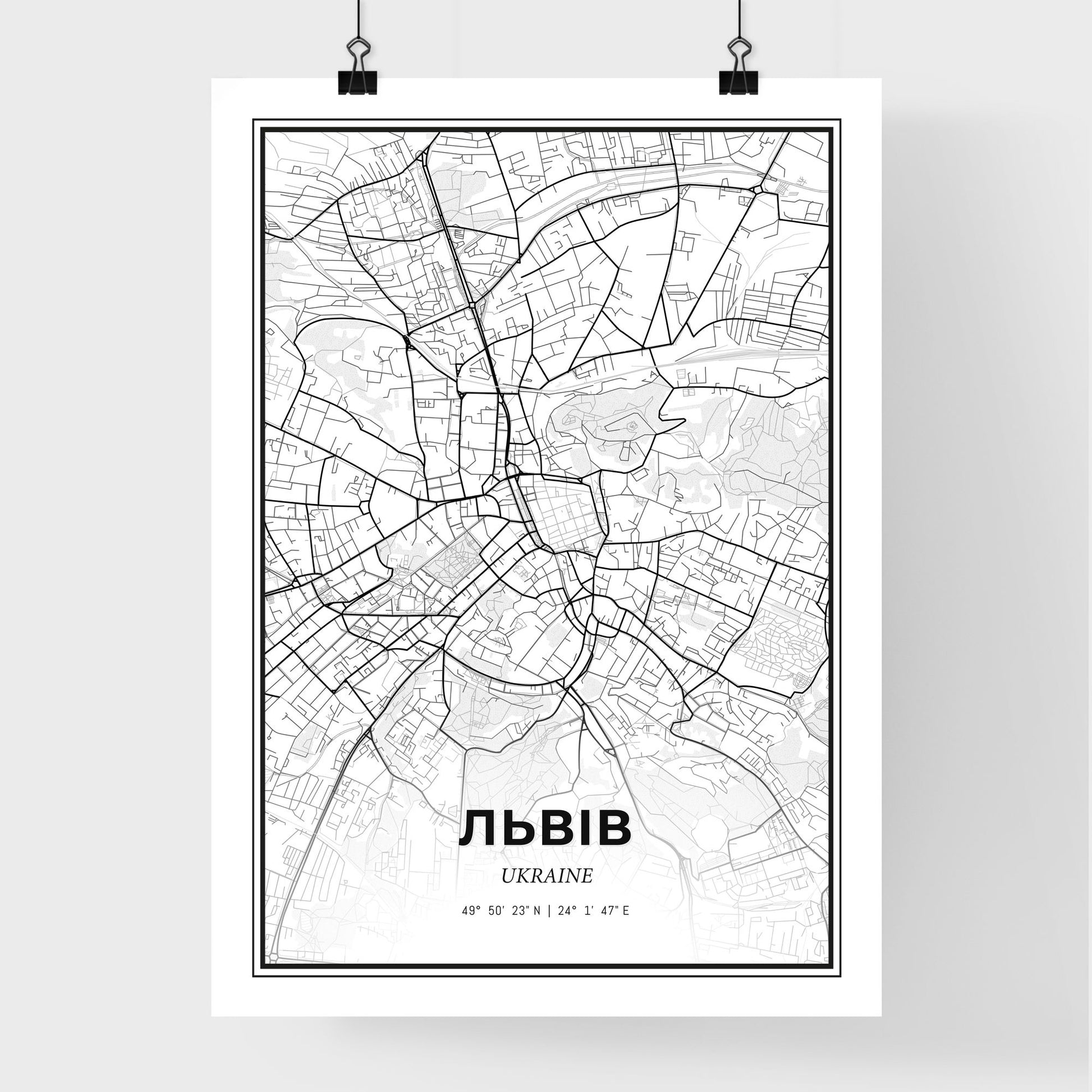 Lviv Ukraine - Premium City Map Poster