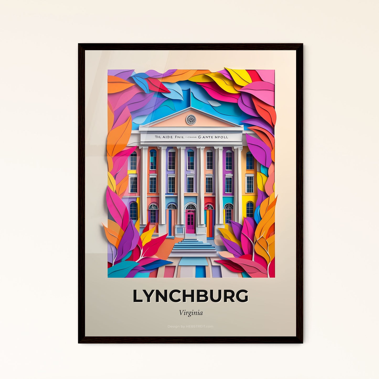 Vivid Lynchburg, Virginia - a colorful building with a clock on top of it