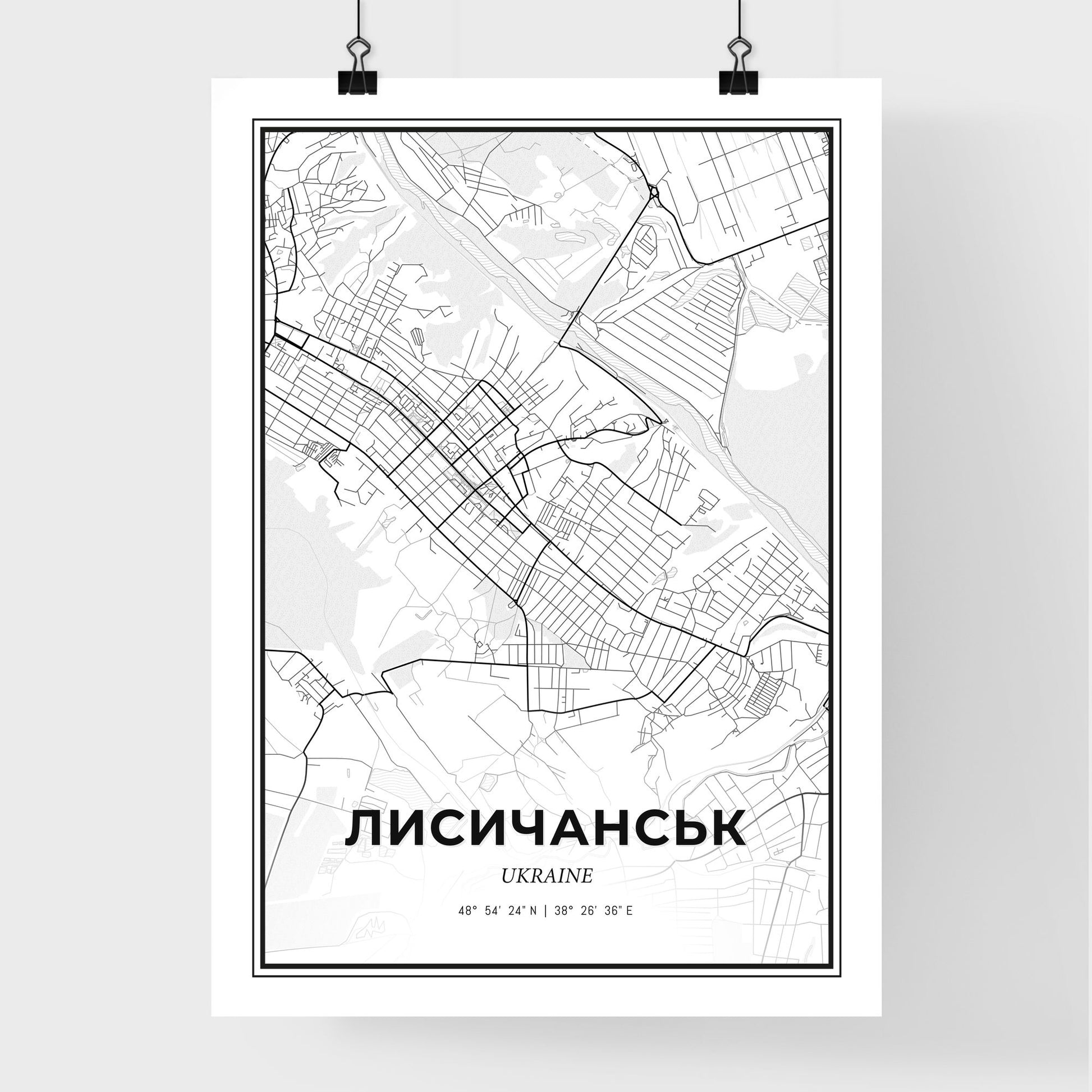 Lysychansk Ukraine - Premium City Map Poster