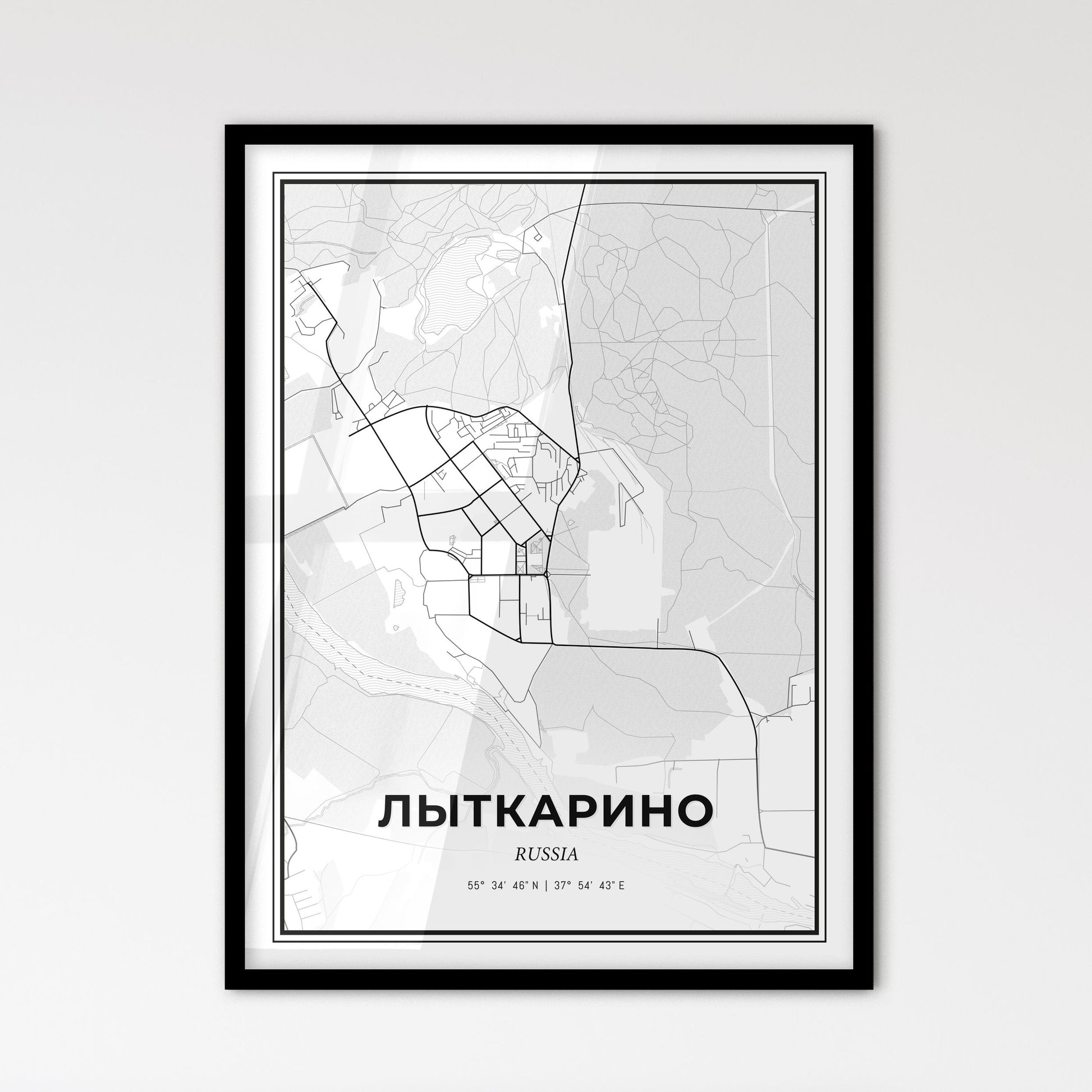 Lytkarino Russia - Scandinavian Style City Map for Modern Home Decor