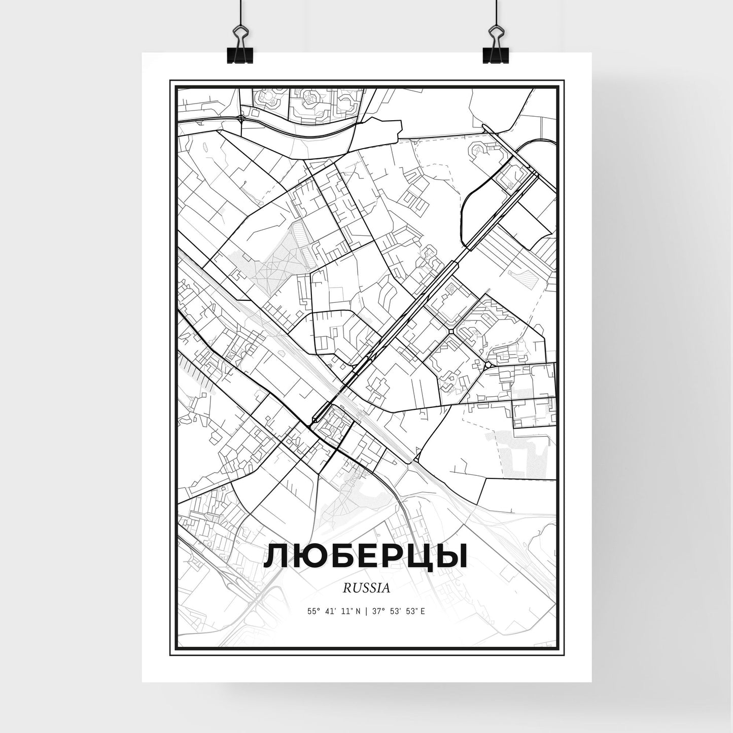 Lyubertsy Russia - Premium City Map Poster