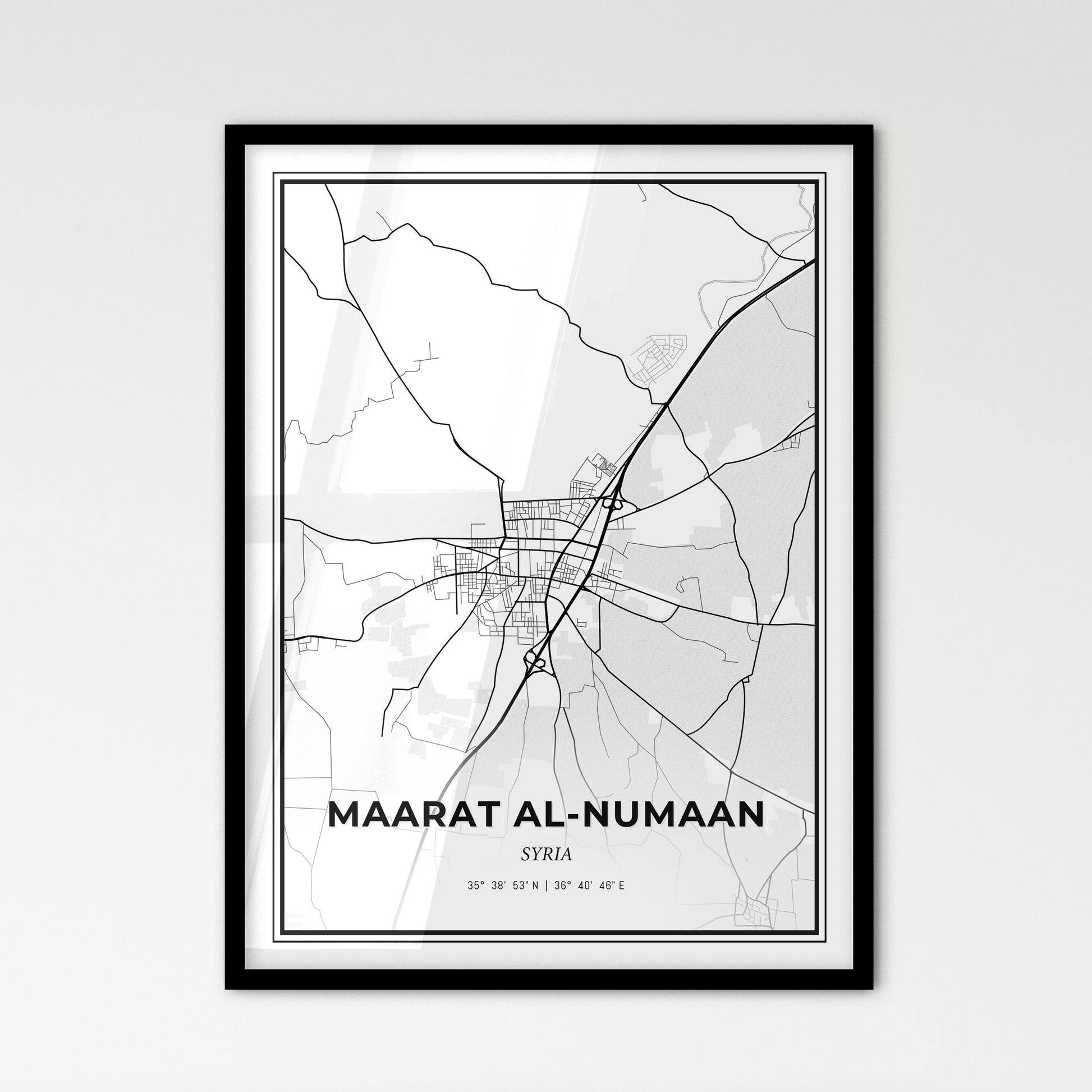 Maarat al-Numaan Syria - Scandinavian Style City Map for Modern Home Decor