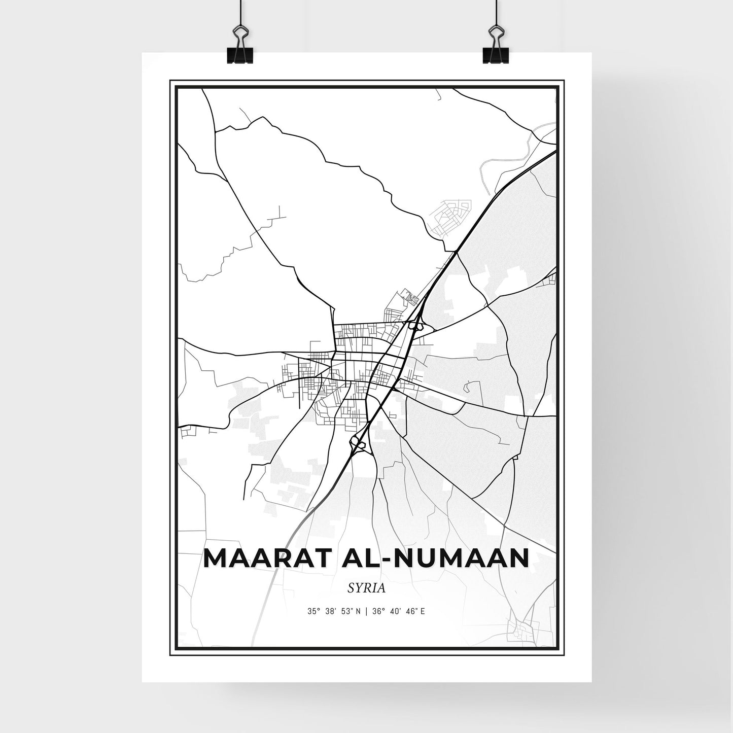 Maarat al-Numaan Syria - Premium City Map Poster