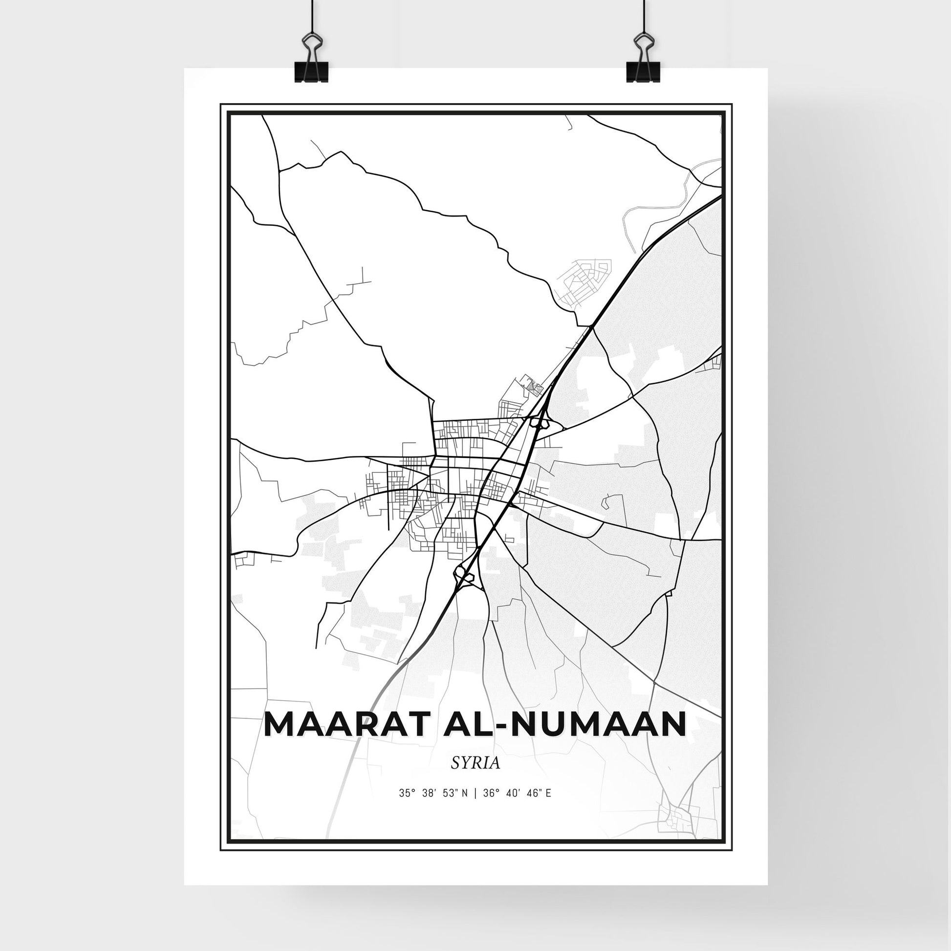 Maarat al-Numaan Syria - Premium City Map Poster