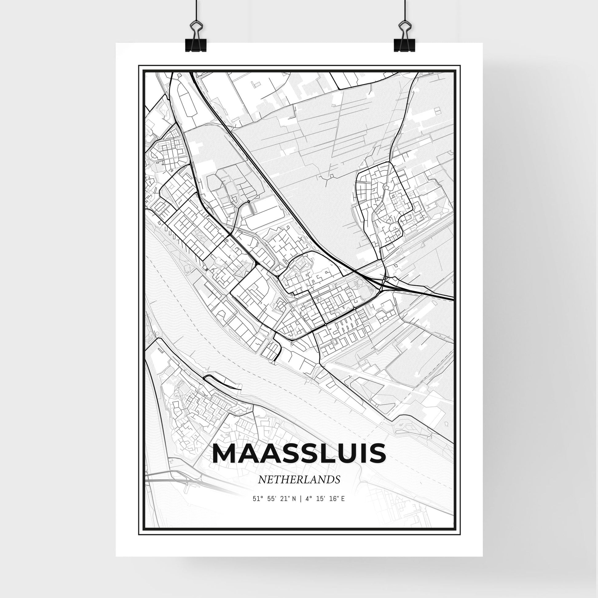  Maassluis Netherlands - Premium City Map Poster