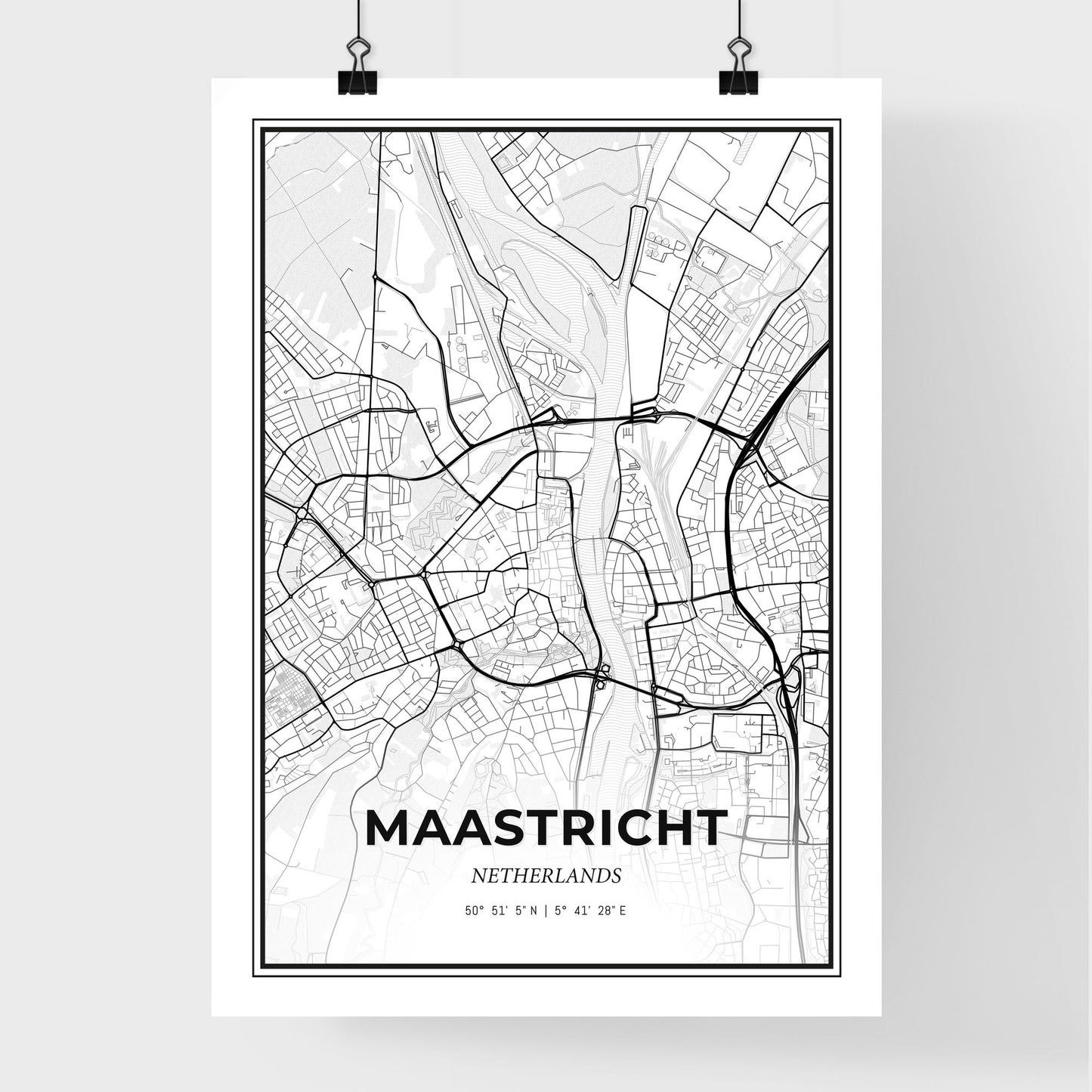  Maastricht Netherlands - Premium City Map Poster