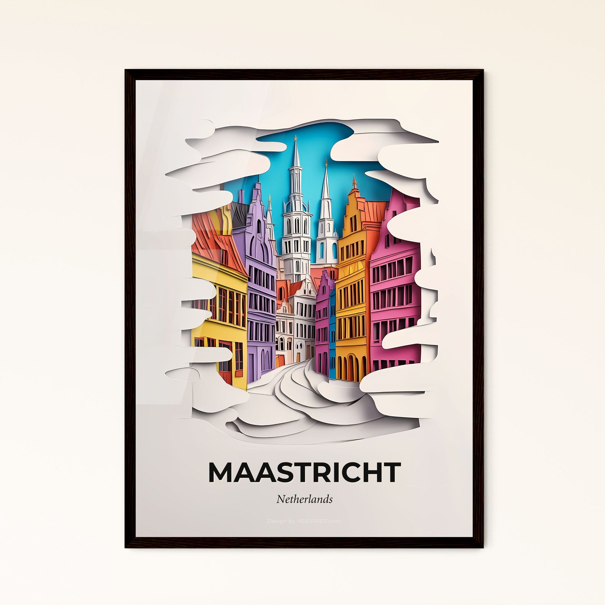 Vivid Maastricht, Netherlands - a paper cut of a city with a church