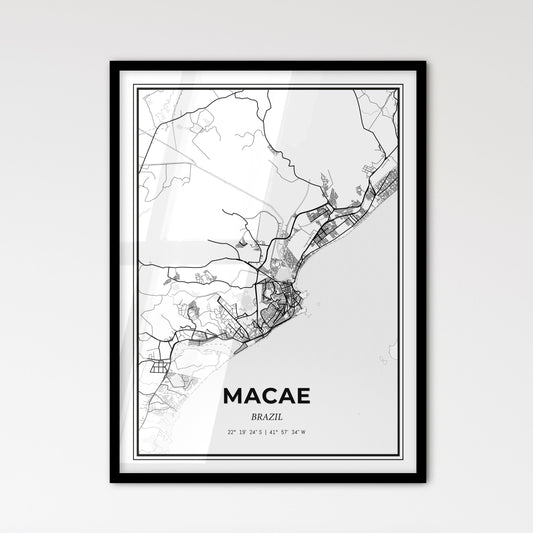 Macae Brazil - Scandinavian Style City Map for Modern Home Decor