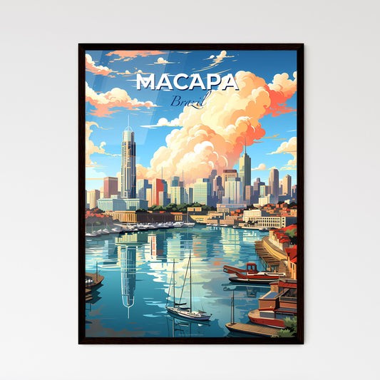 Vibrant Art Painting of Macapa Brazil Skyline Cityscape with Boats on River Default Title