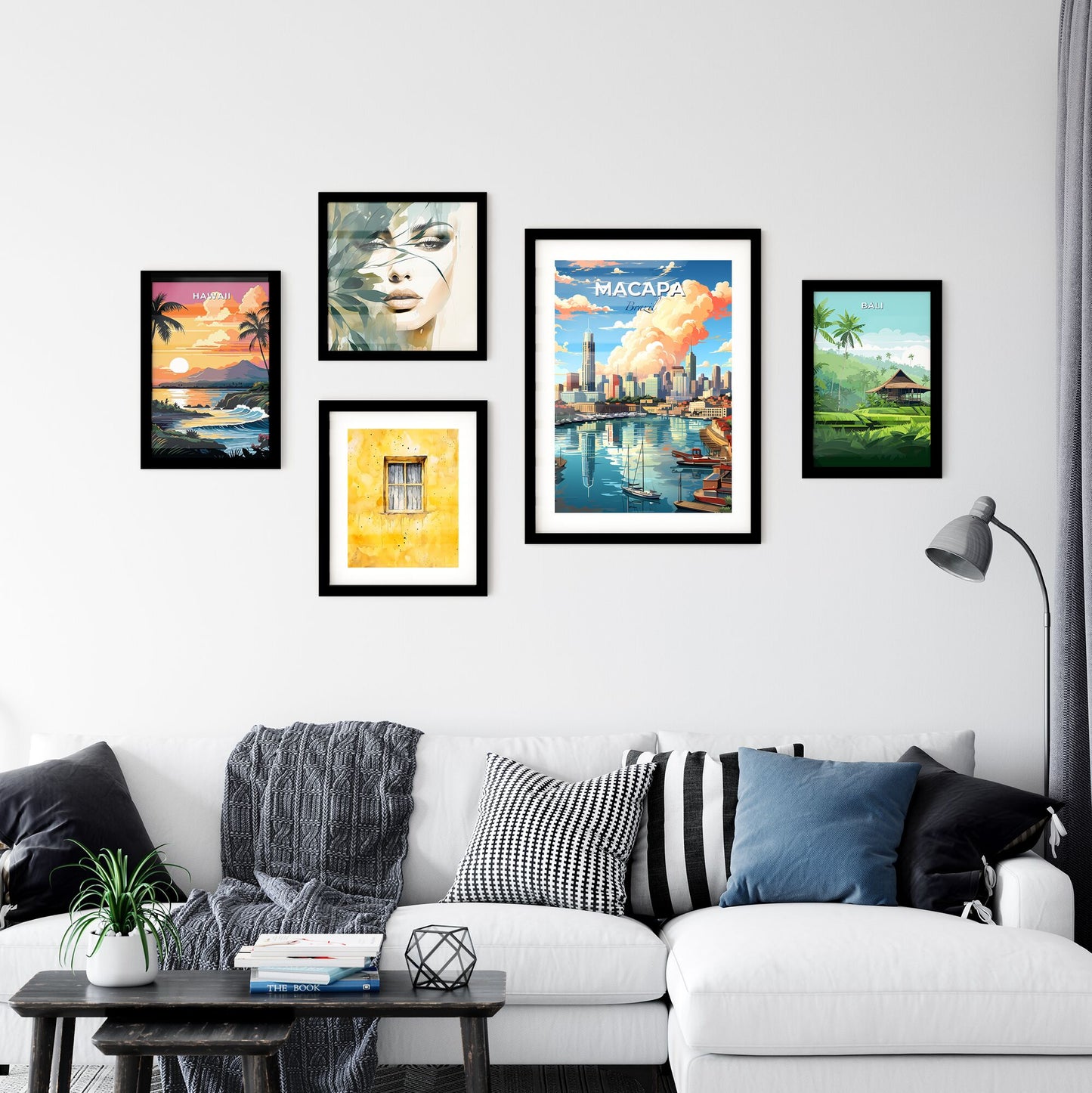 Vibrant Art Painting of Macapa Brazil Skyline Cityscape with Boats on River Default Title