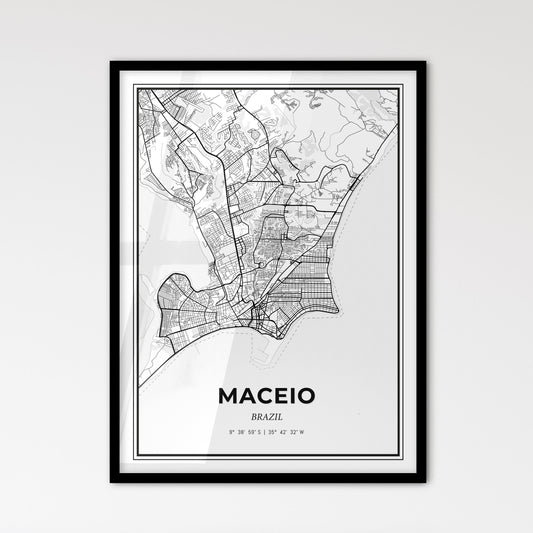 Maceio Brazil - Scandinavian Style City Map for Modern Home Decor