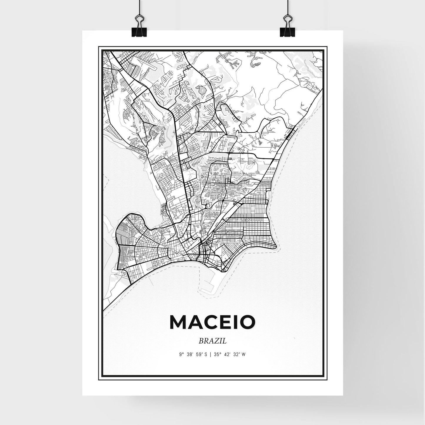 Maceio Brazil - Premium City Map Poster