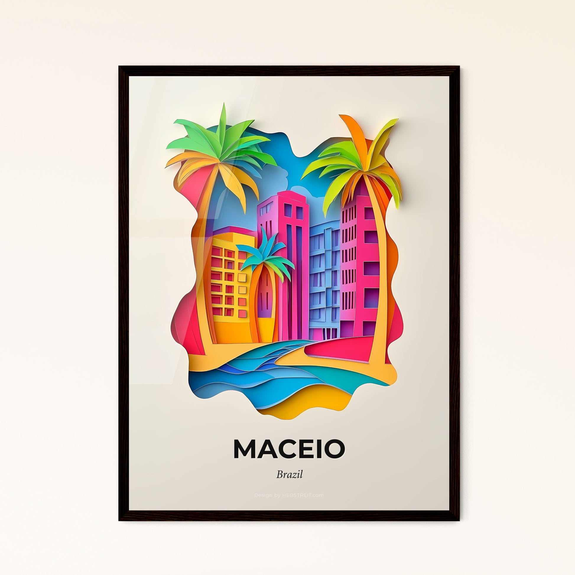 Vivid Maceio, Brazil - a paper cut of a city with palm trees