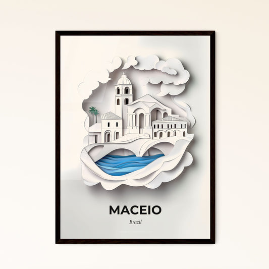 Vivid Maceio, Brazil - a paper cut of a church and a river