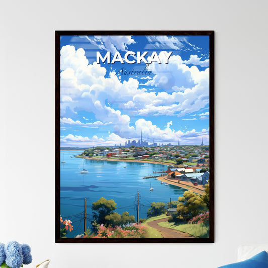 Mackay Australia Colorful City Skyline Canvas Painting Art by the Waterfront Default Title