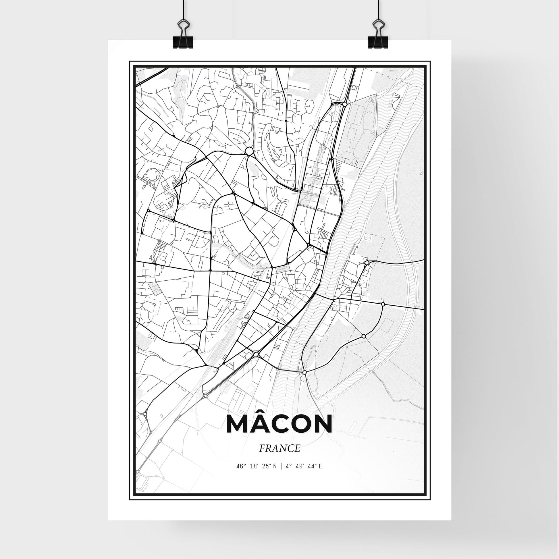 Mâcon France - Premium City Map Poster