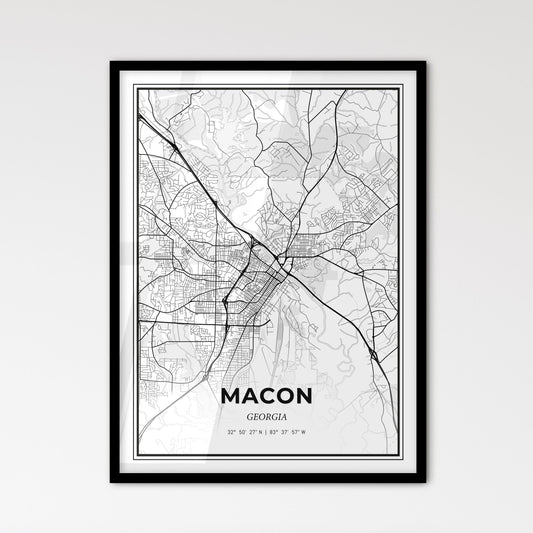 Macon Georgia - Scandinavian Style City Map for Modern Home Decor