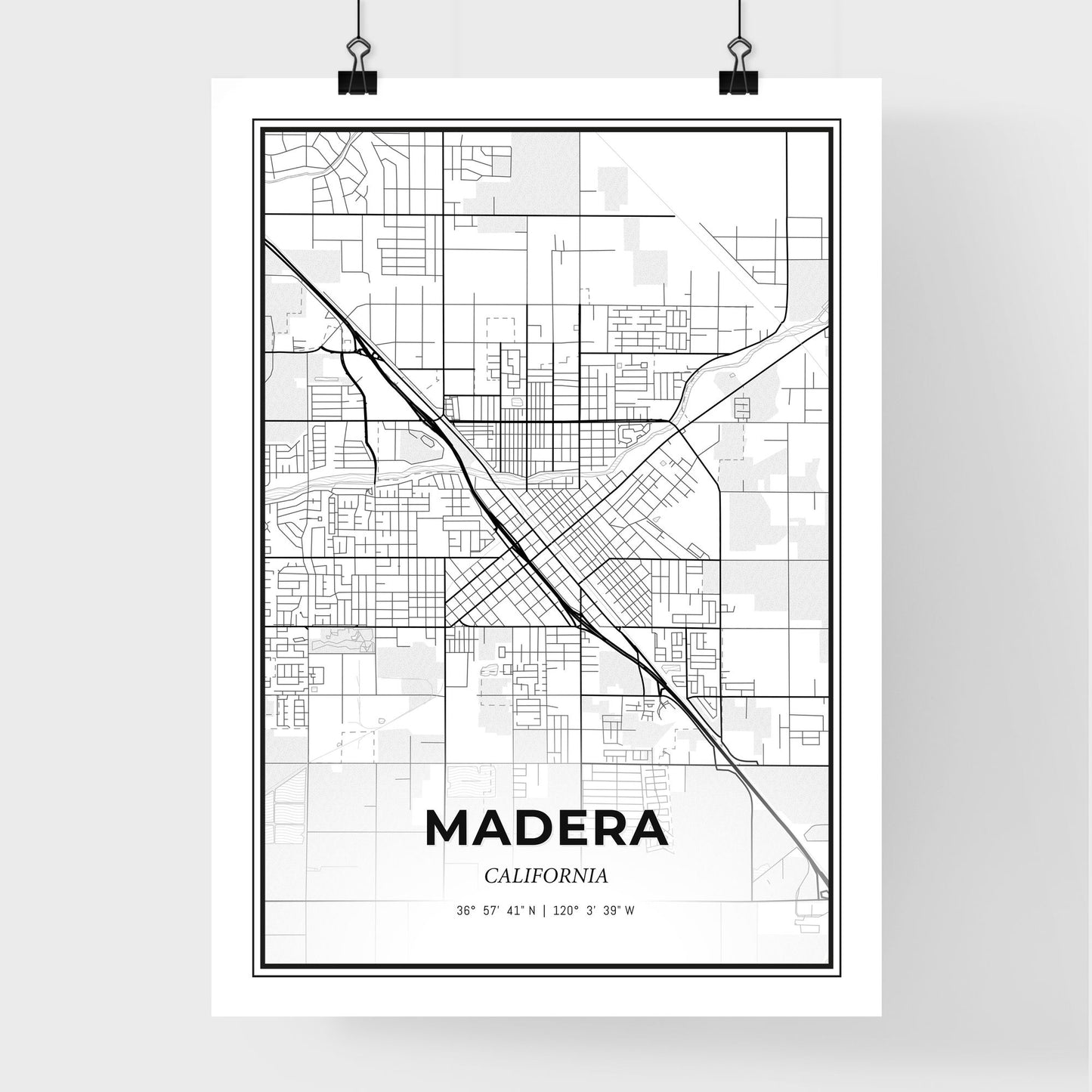 Madera California - Premium City Map Poster