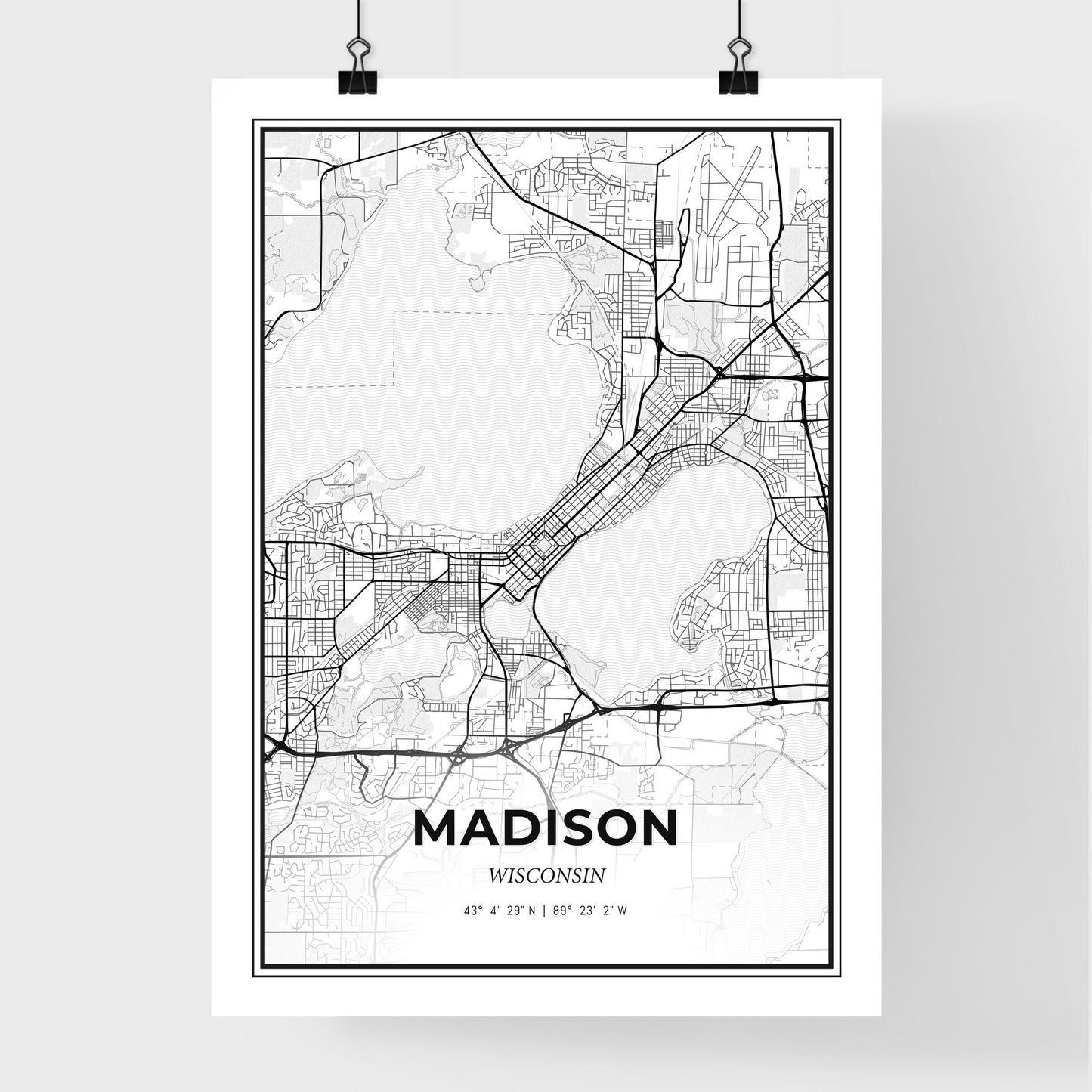 Madison Wisconsin - Premium City Map Poster