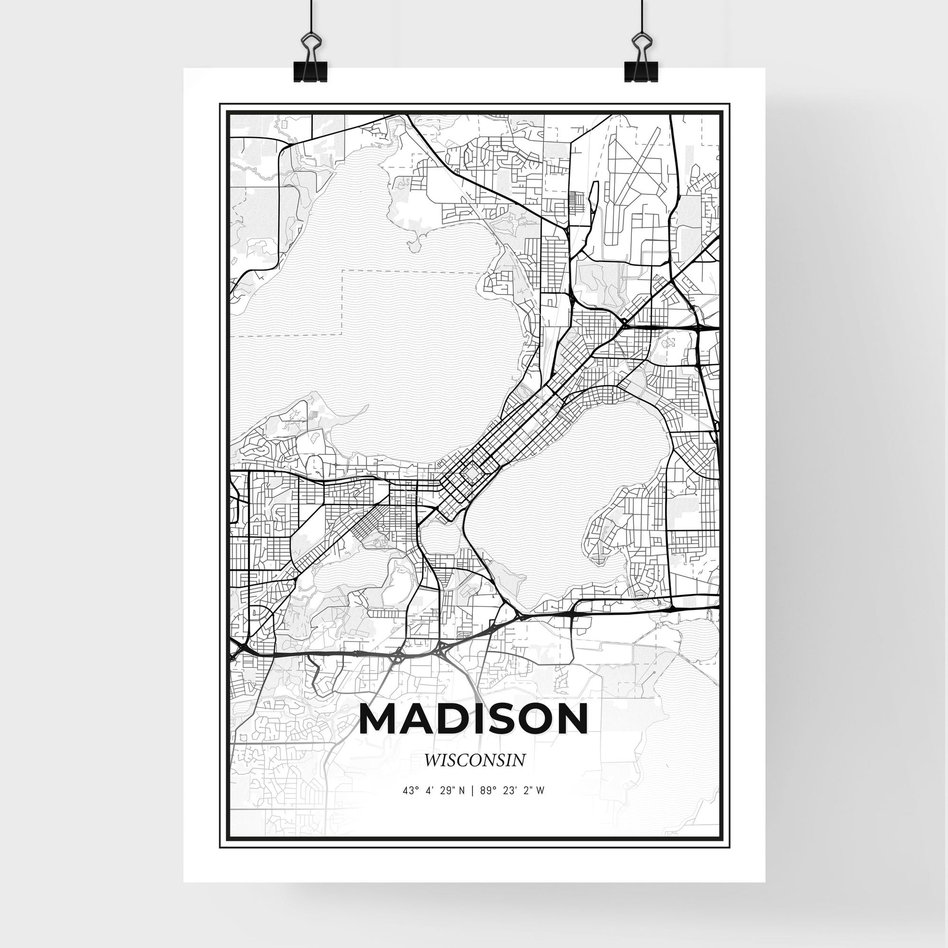 Madison Wisconsin - Premium City Map Poster