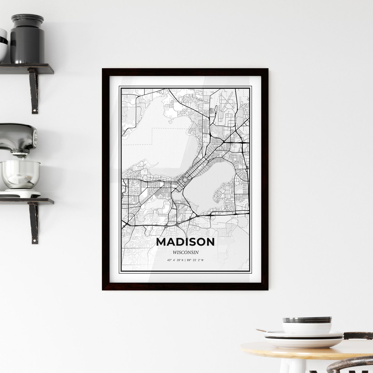 Madison Wisconsin - Minimal City Map
