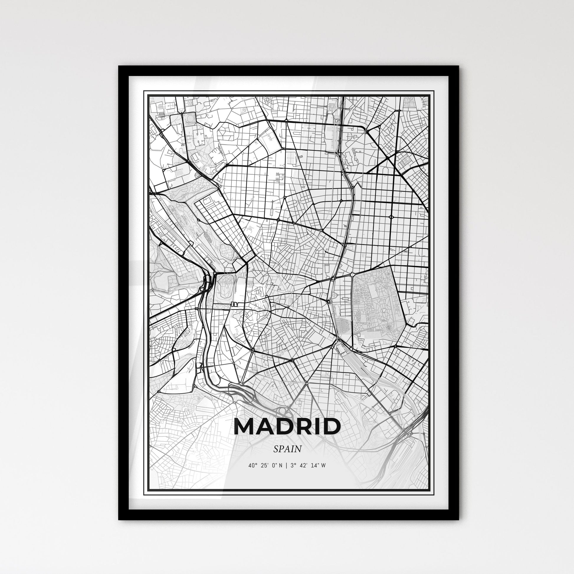 Madrid Spain - Scandinavian Style City Map for Modern Home Decor