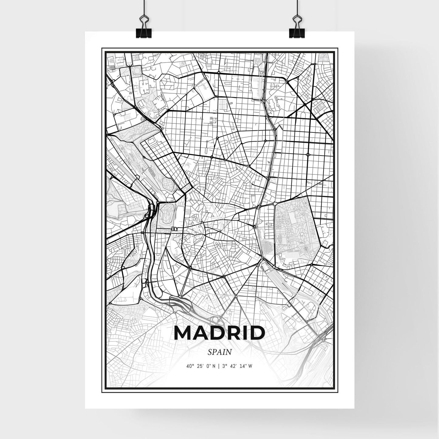 Madrid Spain - Premium City Map Poster