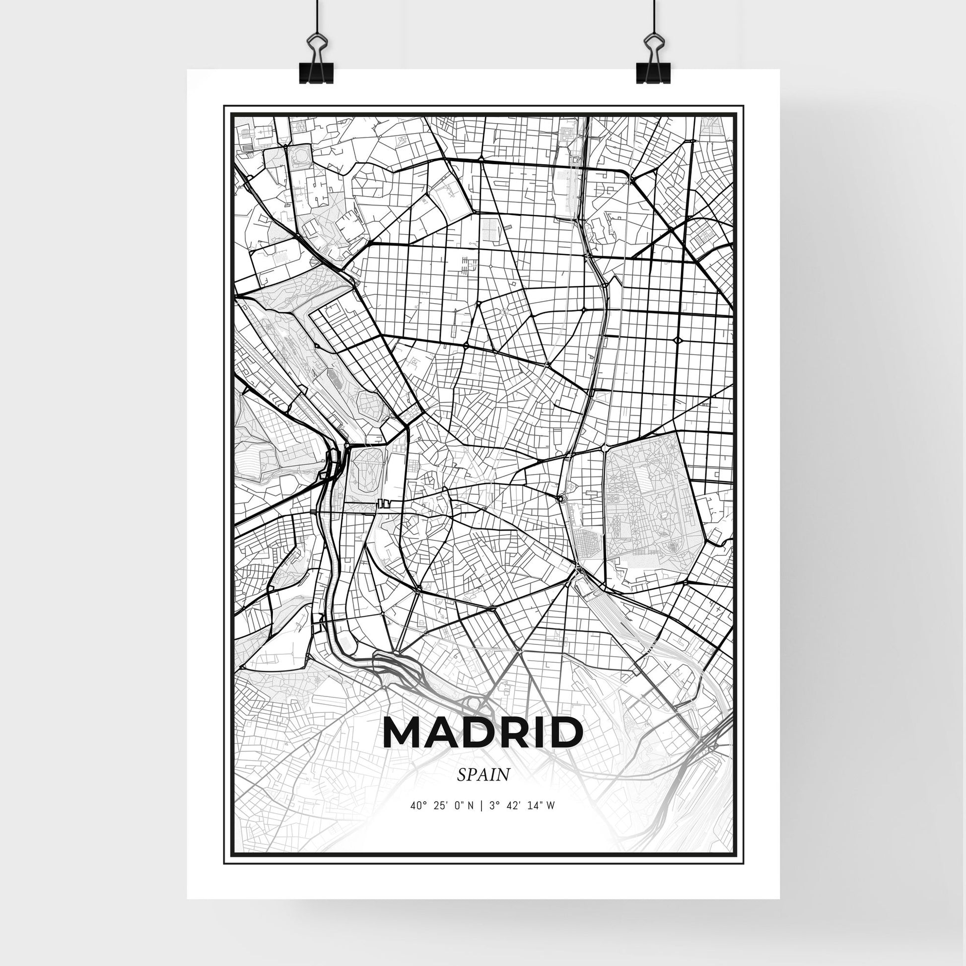 Madrid Spain - Premium City Map Poster