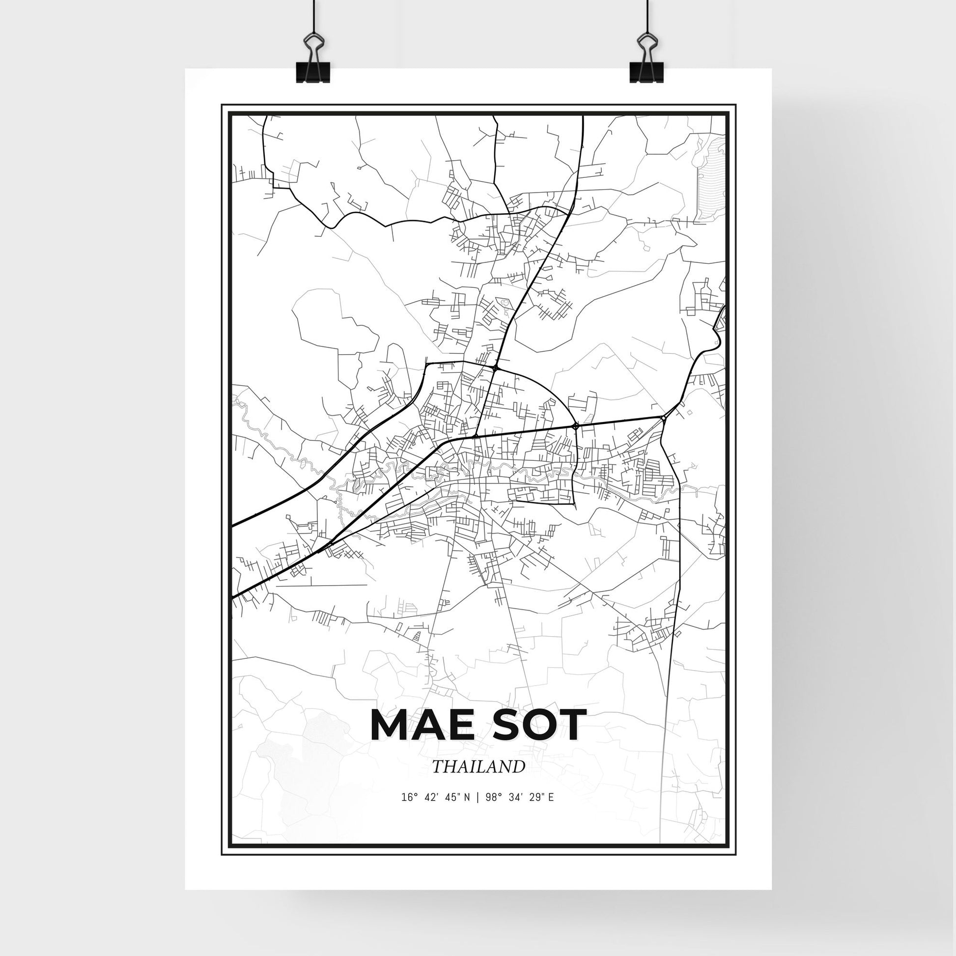 Mae Sot Thailand - Premium City Map Poster