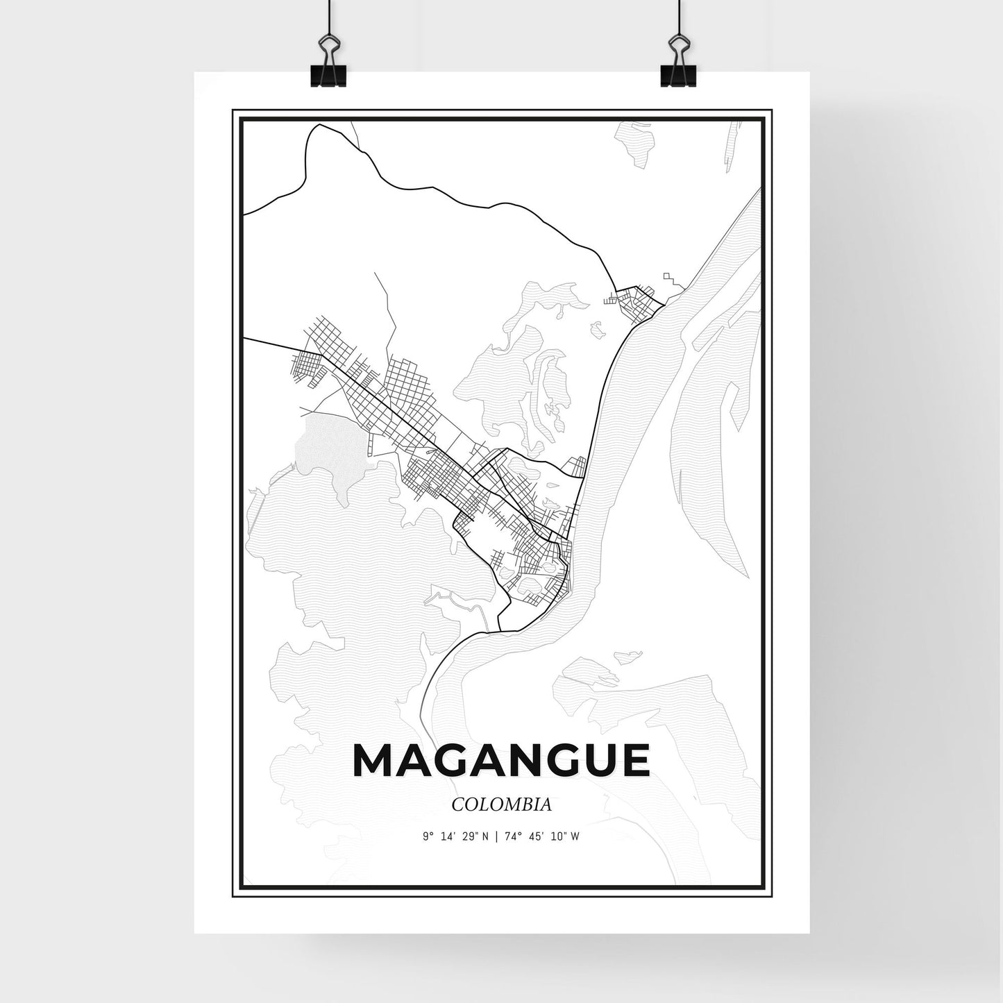 Magangue Colombia - Premium City Map Poster