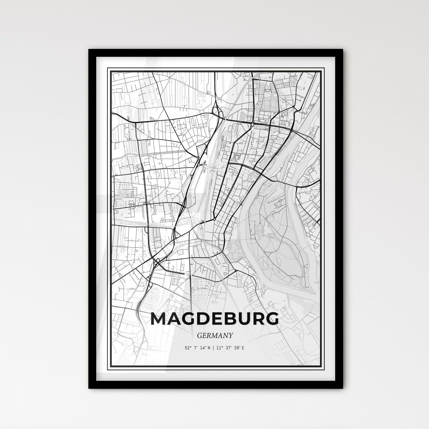 Magdeburg Germany - Scandinavian Style City Map for Modern Home Decor