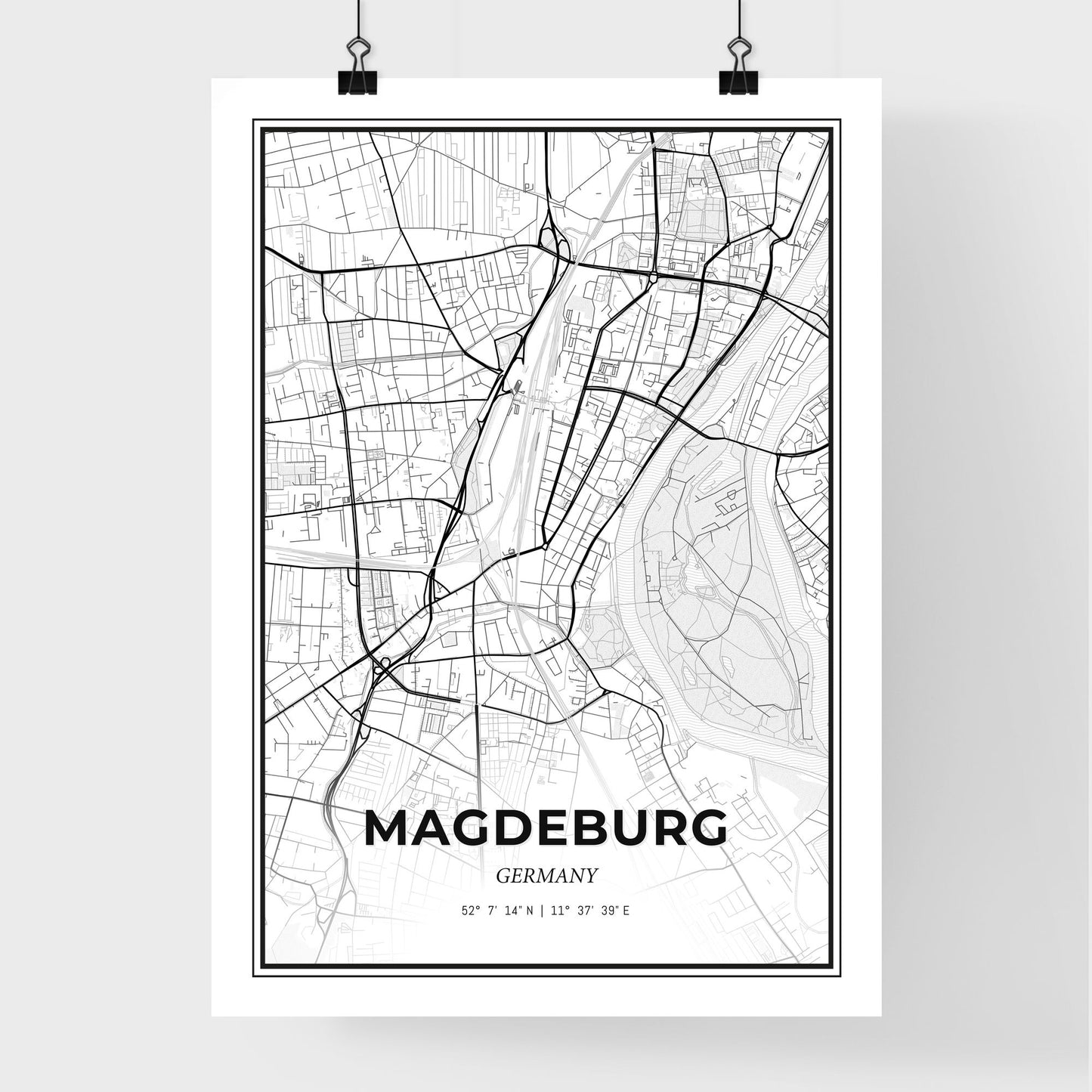 Magdeburg Germany - Premium City Map Poster