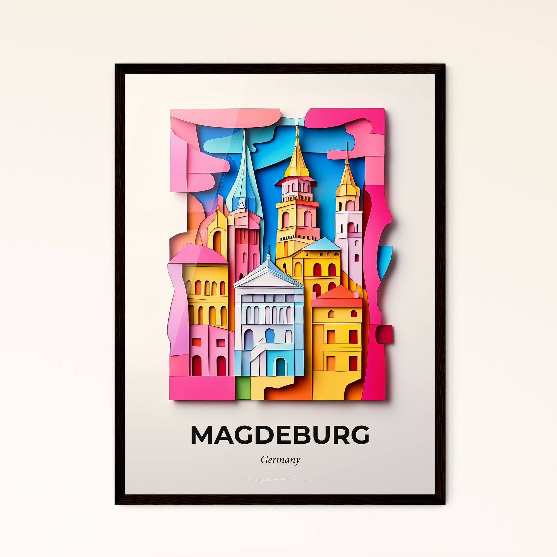 Vivid Magdeburg, Germany - a colorful city with a clock tower in the middle