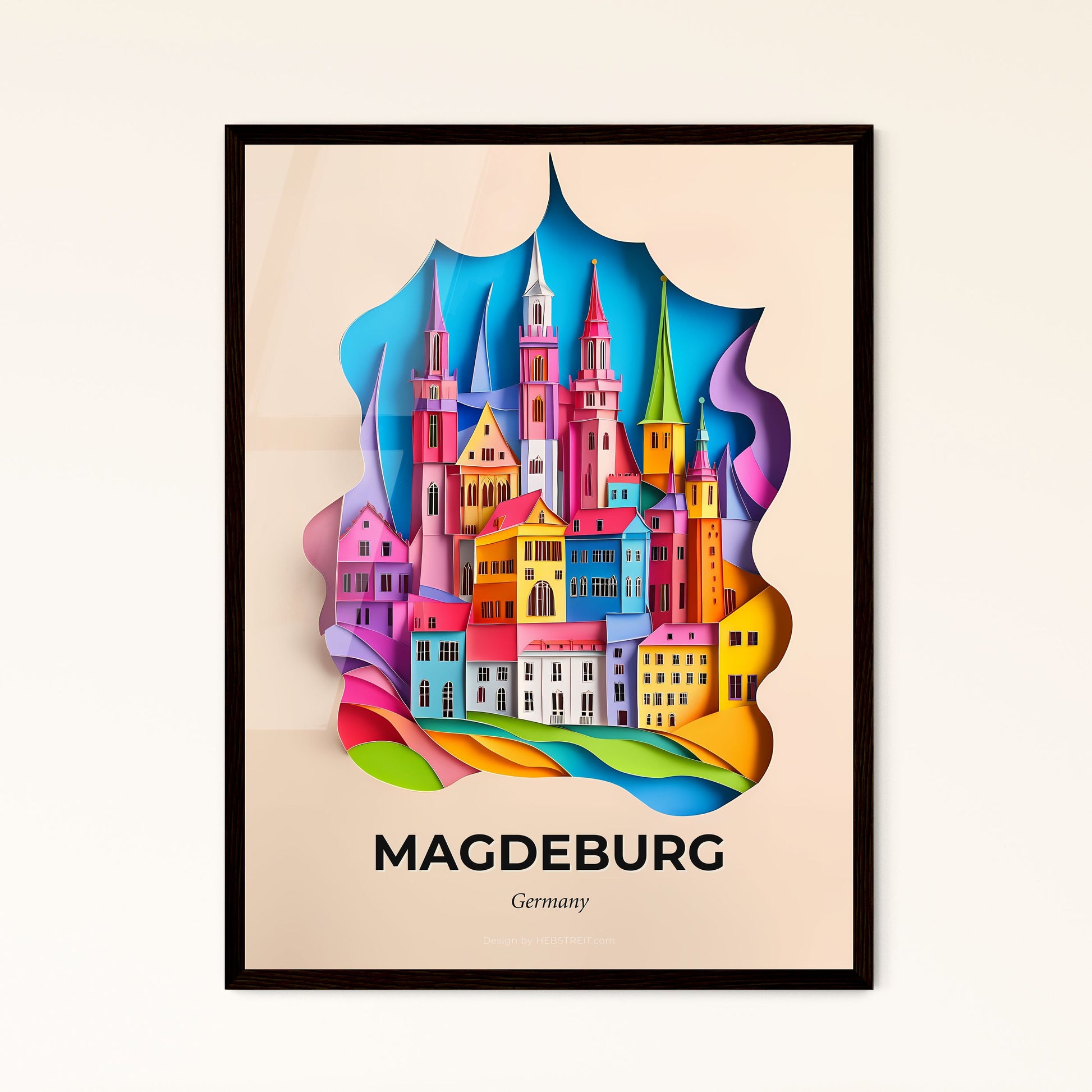 Vivid Magdeburg, Germany - a colorful city with a rainbow colored spires