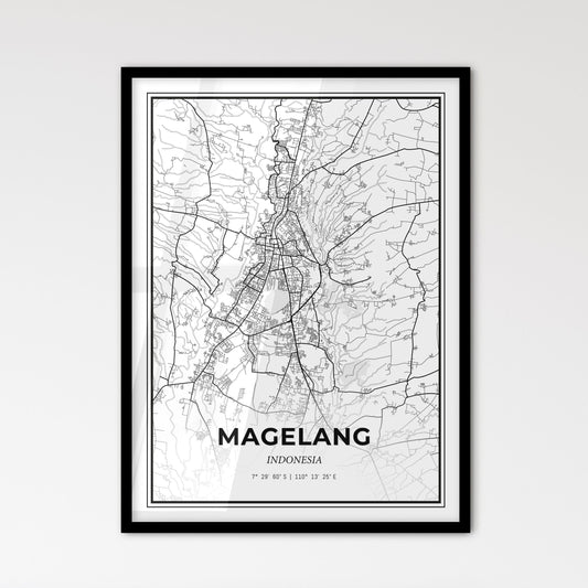 Magelang Indonesia - Scandinavian Style City Map for Modern Home Decor