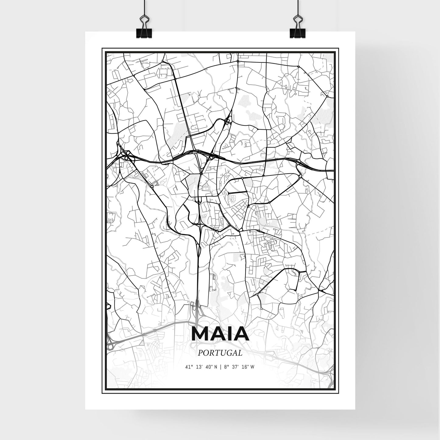 Maia Portugal - Premium City Map Poster