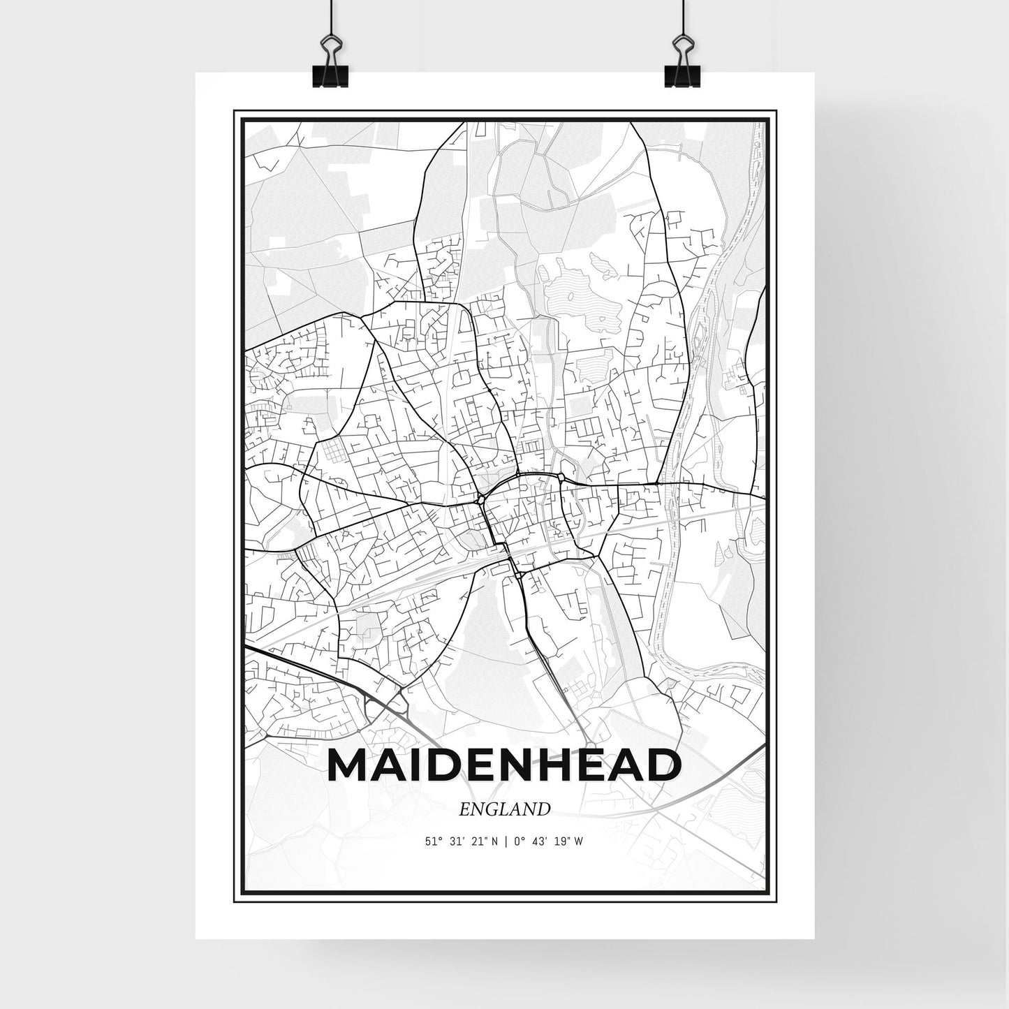 Maidenhead England - Premium City Map Poster