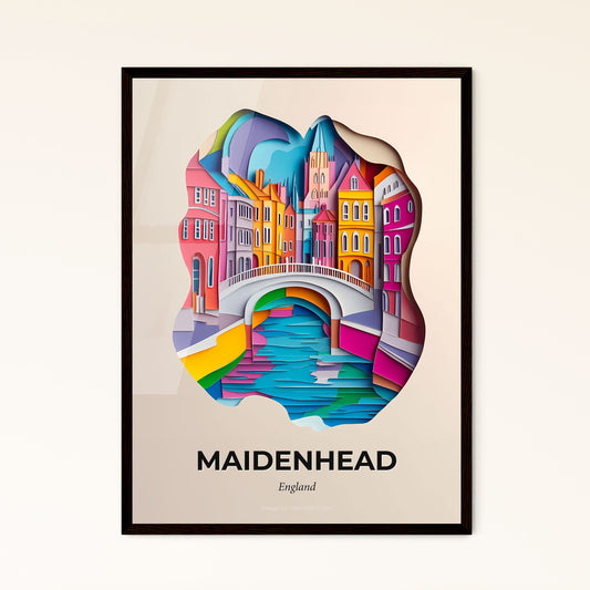 Vivid Maidenhead, England - a paper cut of a city with a bridge