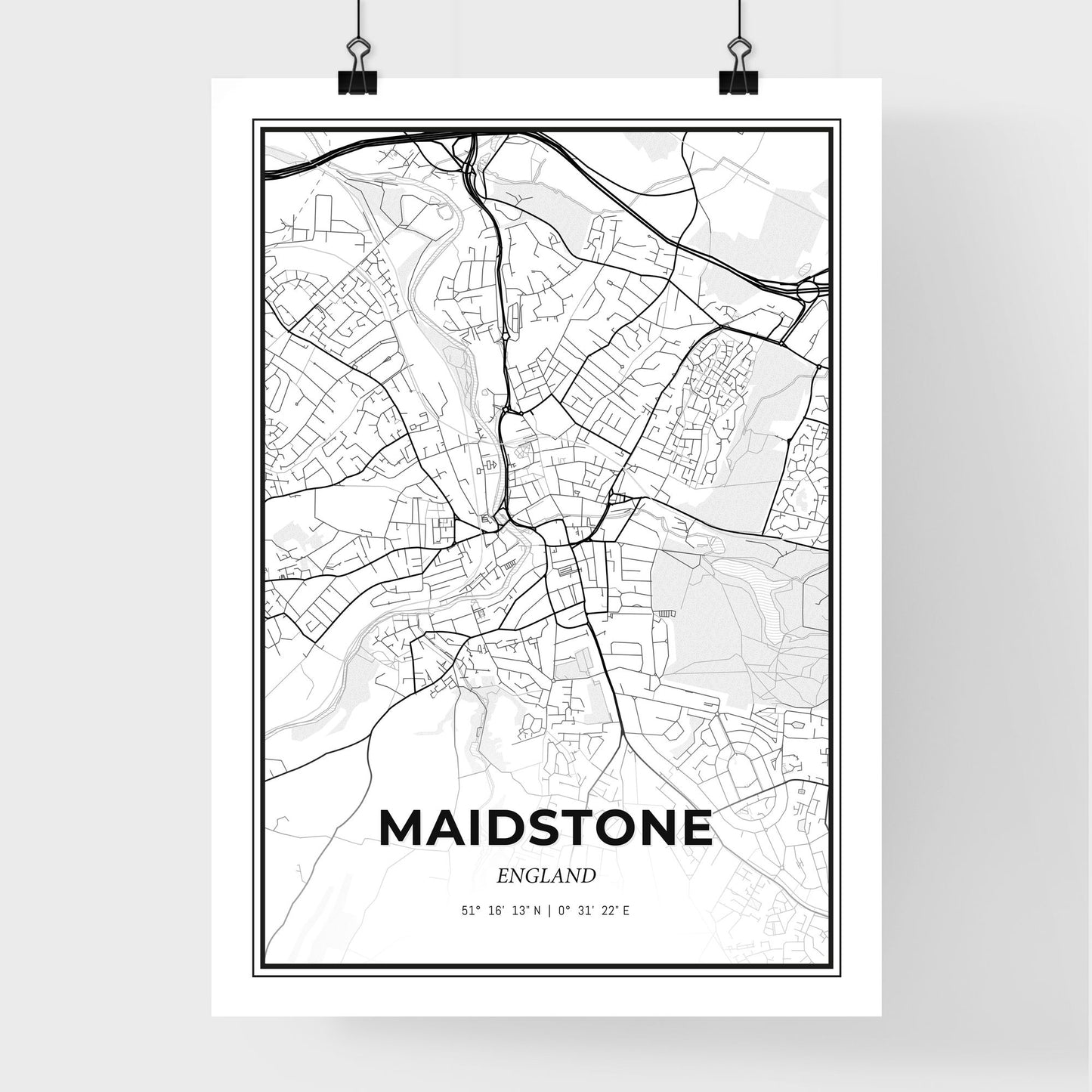 Maidstone England - Premium City Map Poster