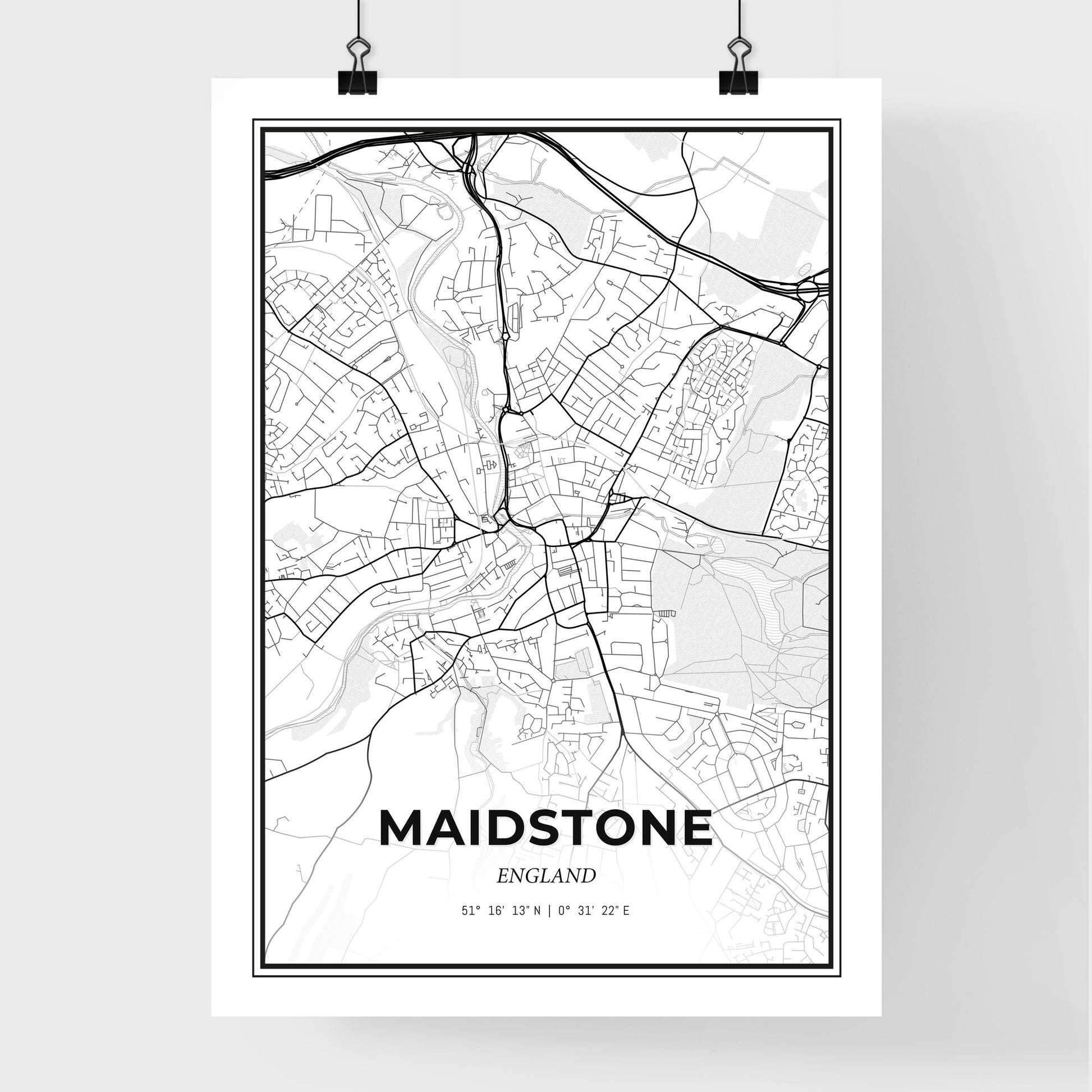 Maidstone England - Premium City Map Poster