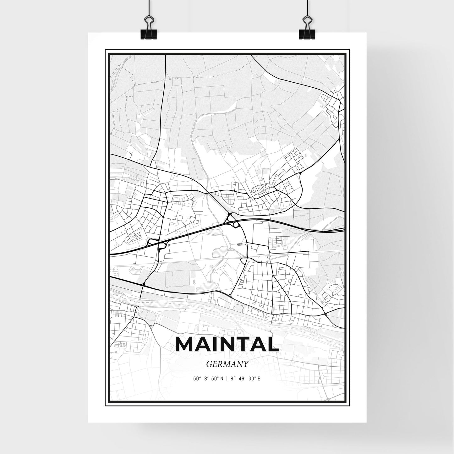 Maintal Germany - Premium City Map Poster