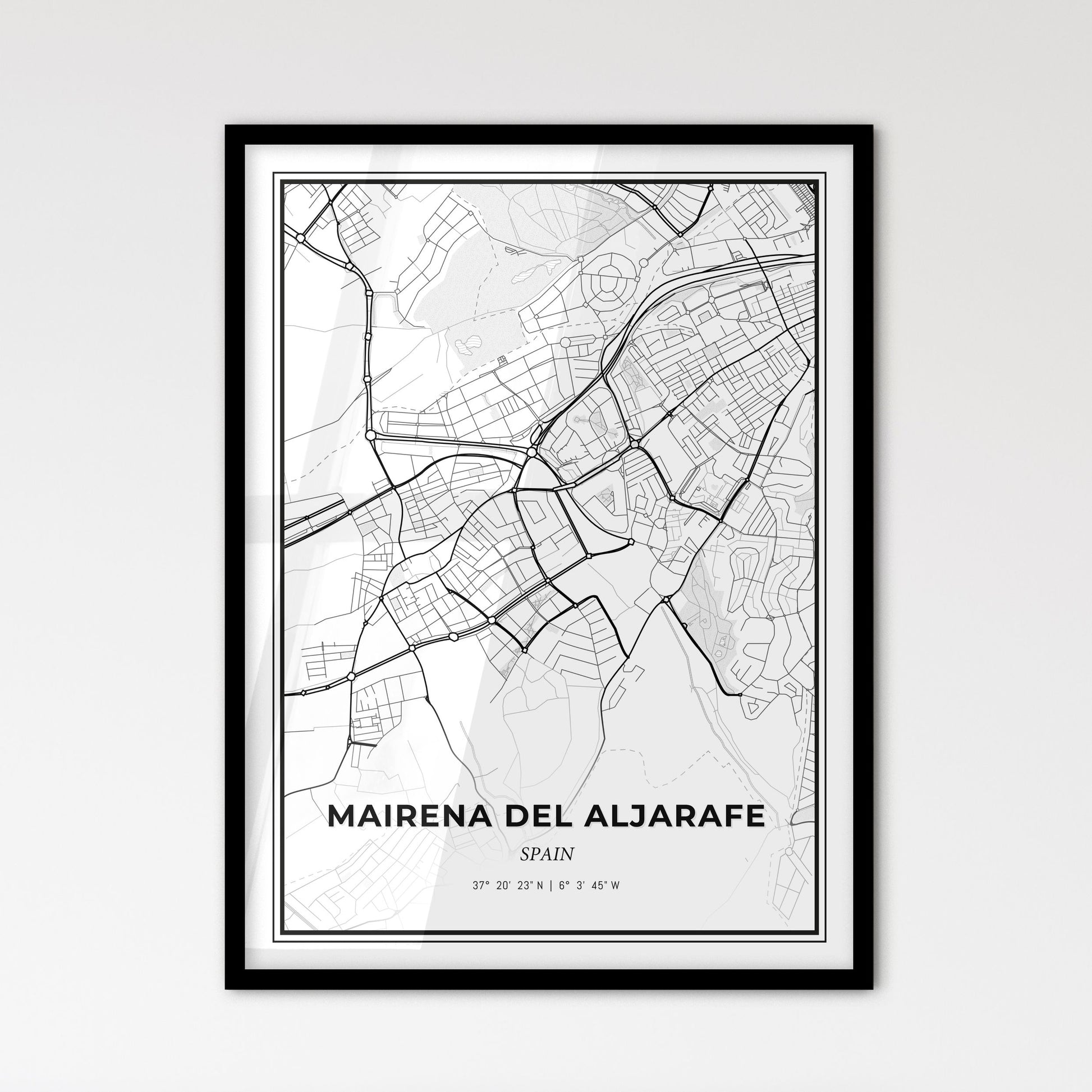 Mairena del Aljarafe Spain - Scandinavian Style City Map for Modern Home Decor