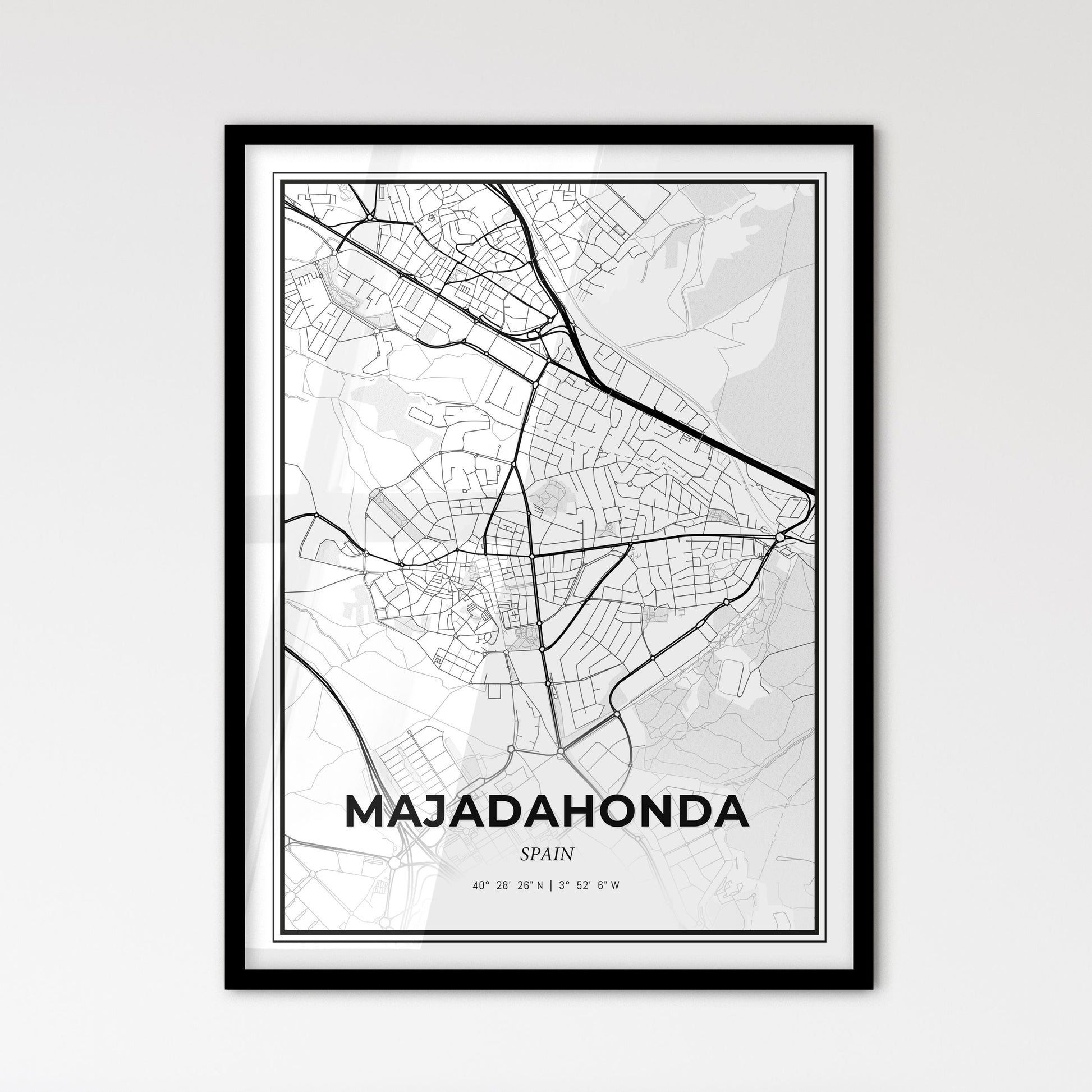 Majadahonda Spain - Scandinavian Style City Map for Modern Home Decor