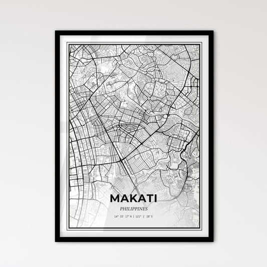 Makati Philippines - Scandinavian Style City Map for Modern Home Decor