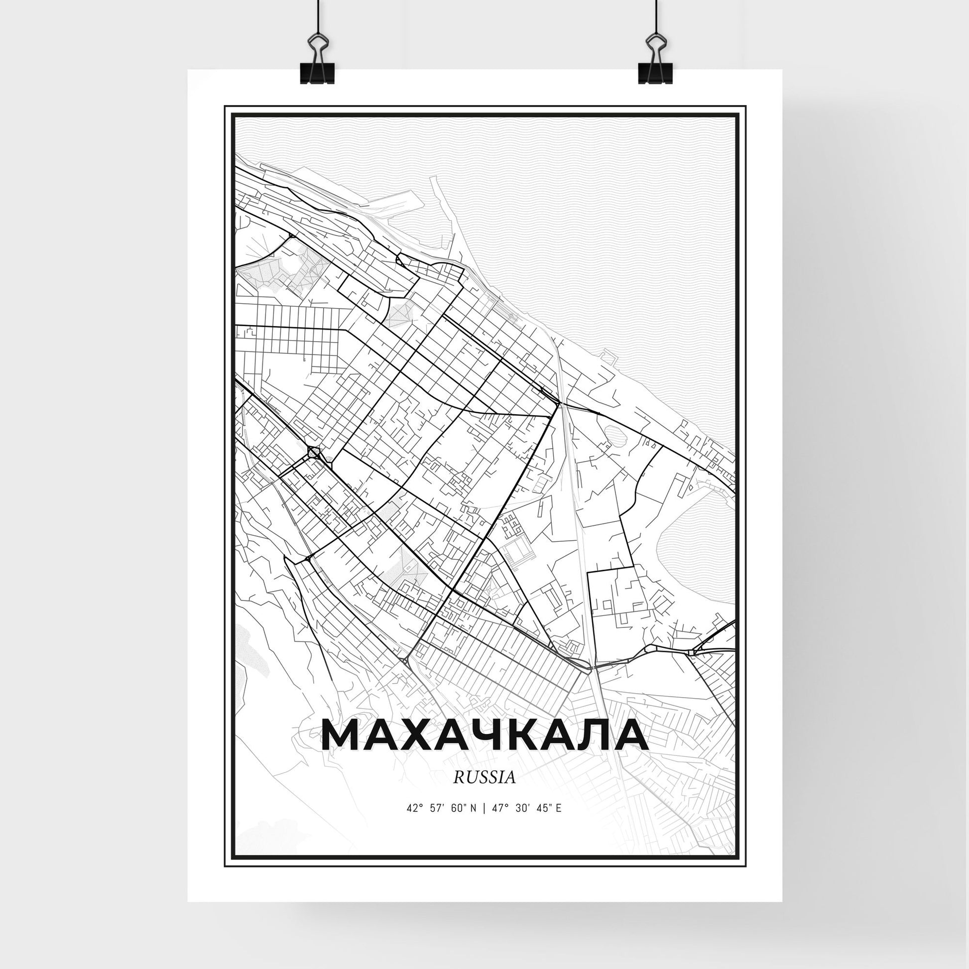 Makhachkala Russia - Premium City Map Poster