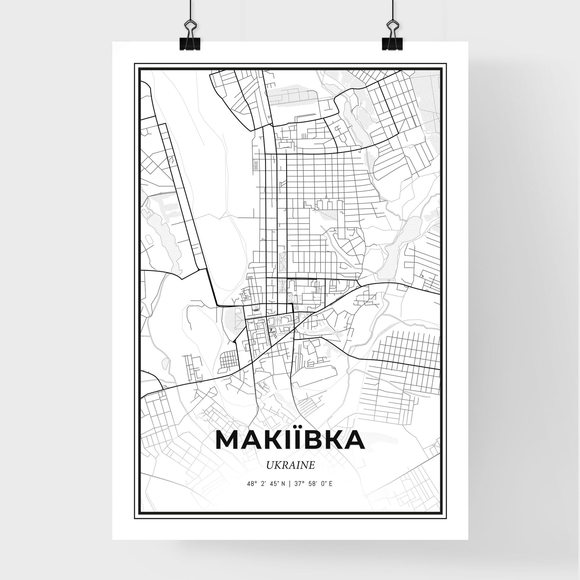 Makiivka Ukraine - Premium City Map Poster